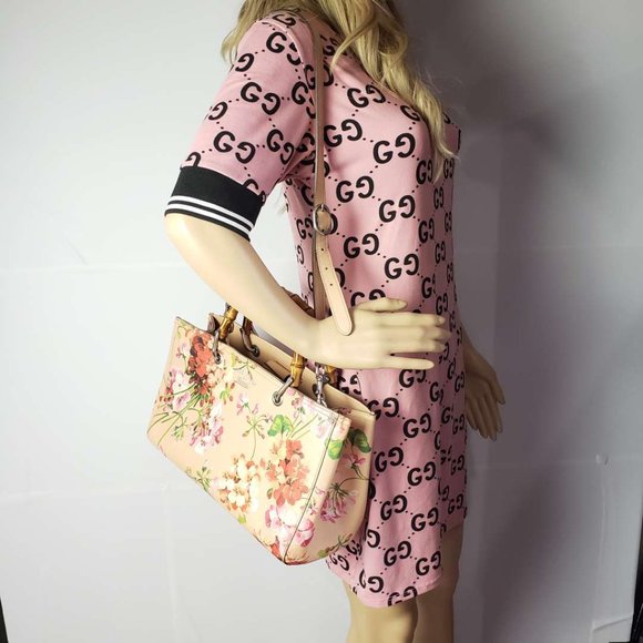 100% Authentic Gucci GG Bloom Bamboo Handle Shoulder/Hand Bag - Picture 4 of 16